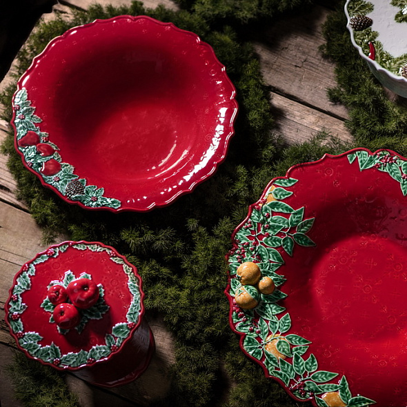 Салатник Bordallo Pinheiro Coroa De Natal 34 см