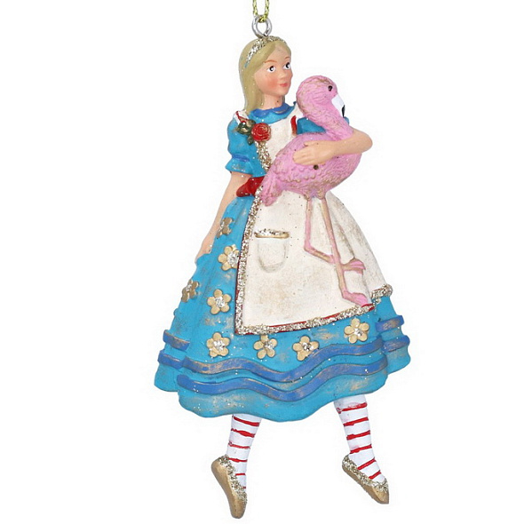 Елочная игрушка "Алиса с Фламинго" 10 см