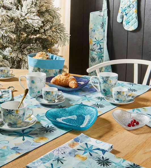 Блюдо "Сердце" 25х25 см, голубое