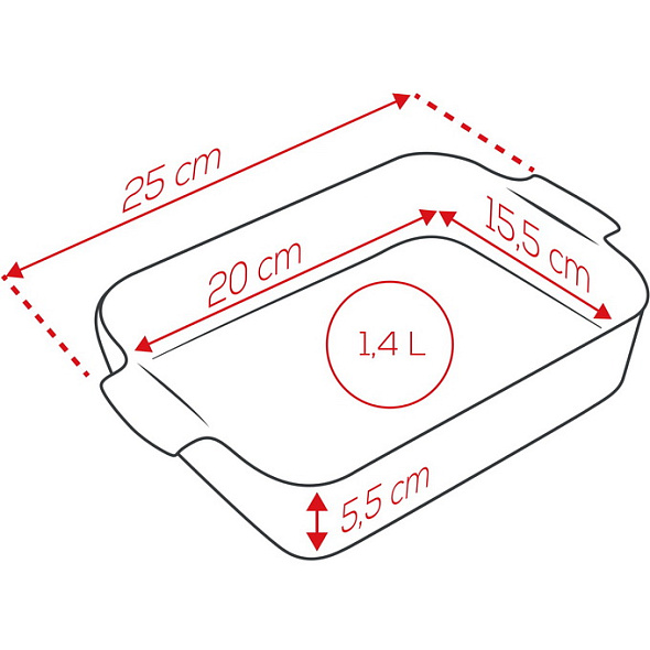 Форма для запекания прямоугольная Appolia 15,5х25 см, зеленая