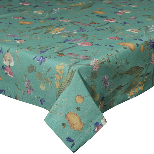 Скатерть прямоугольная Textile Flora 140х180 см, зеленая