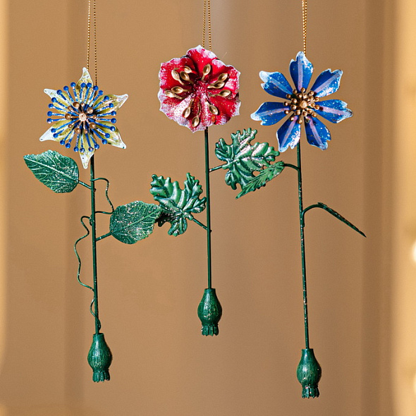 Новогодняя игрушка "Цветы" 18 см, в ассортименте