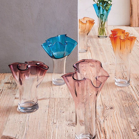 Ваза Glass Design Bizarre 32 см, оранжевая