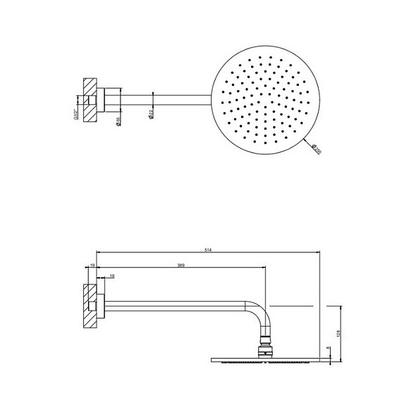 Лейка для душа Gessi Origini 66148.727, латунь матовая
