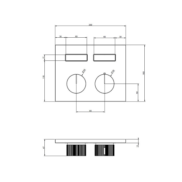 Внешняя часть Gessi HI-FI 63004.299 смесителя термостатического, черный матовый