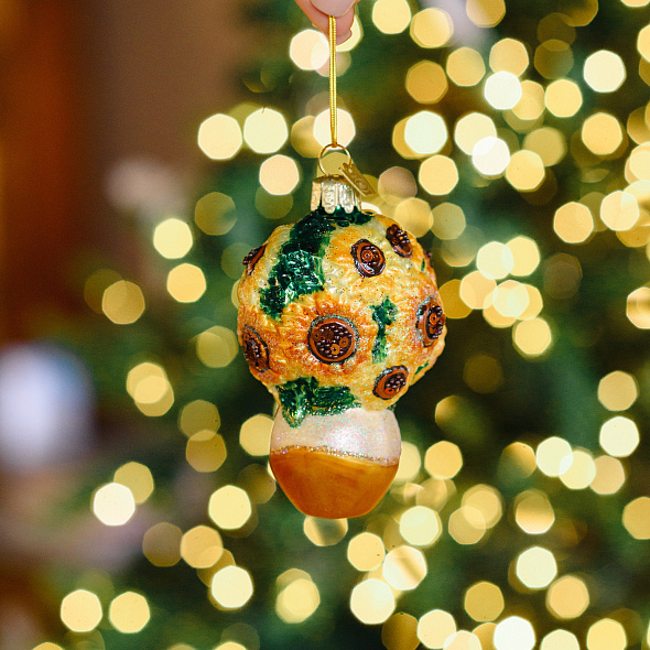 Елочная игрушка "Подсолнухи" 9,5 см