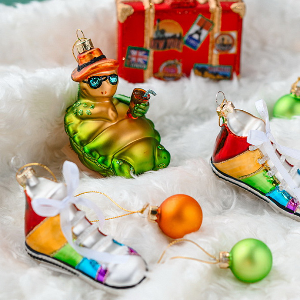 Новогодняя игрушка "Черепаха в очках" 11,5 см
