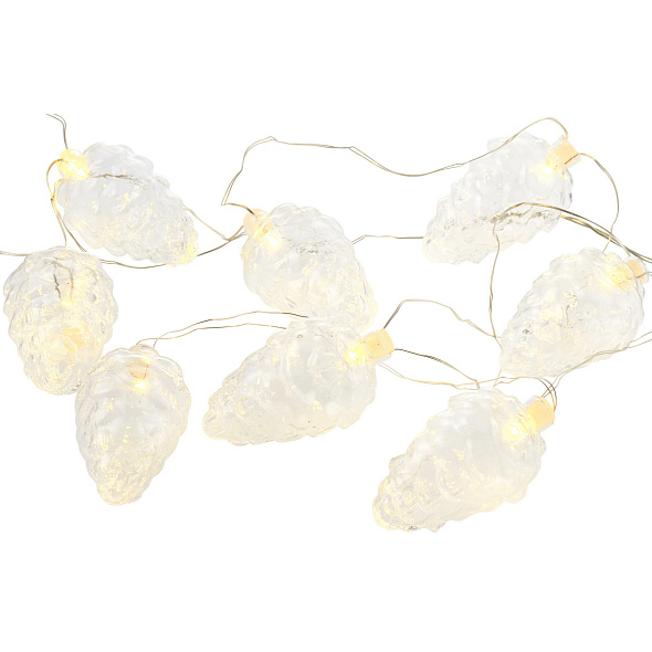 Елочная гирлянда Celina "Шишки", длина 1,5 м, цвет прозрачный