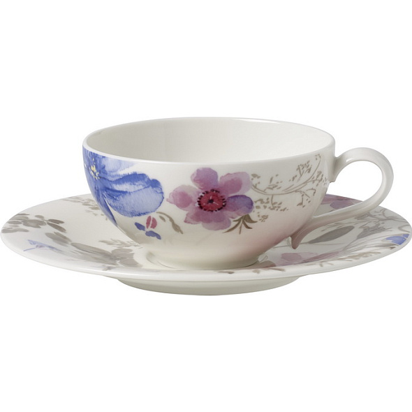 Чашка чайная с блюдцем Mariefleur Gris Basic 240 мл
