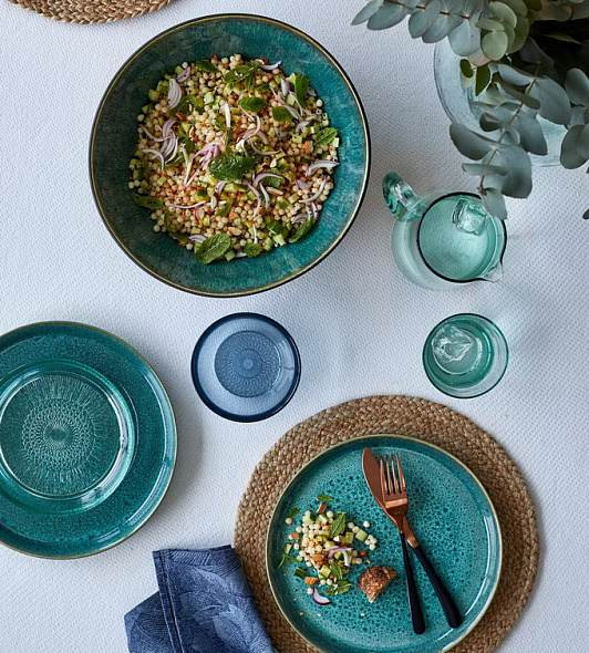 Салатник Bitz 24 см, чёрный/зелёный