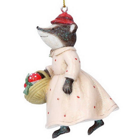 Елочная игрушка "Миссис Барсук" 8,5 см