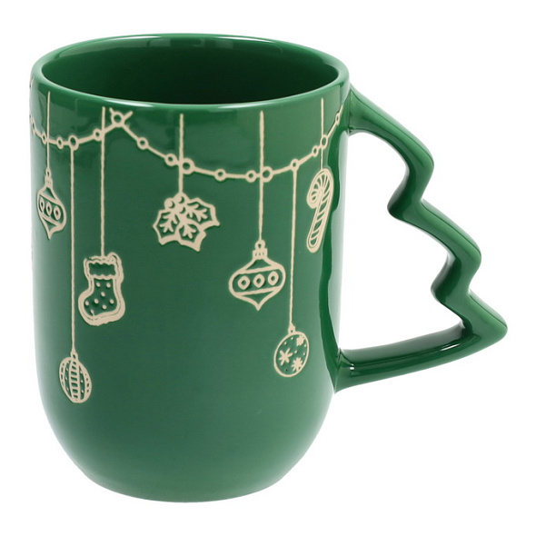 Кружка Snowy Xmas 540 мл, зеленая
