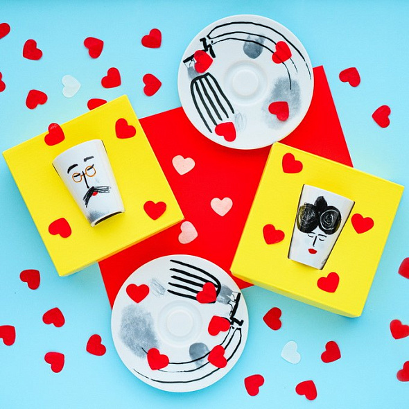 Чашка кофейная с блюдцем by Eva Vieira e António Jorge Serafim 102 мл