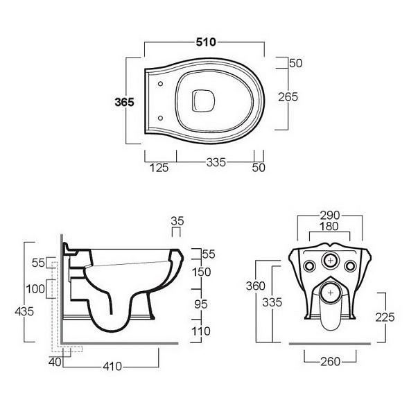 Унитаз подвесной Simas Arcade 51х37 AR841, с сиденьем, белый