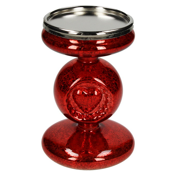 Подсвечник "Сердце красное" 16 см с подсветкой