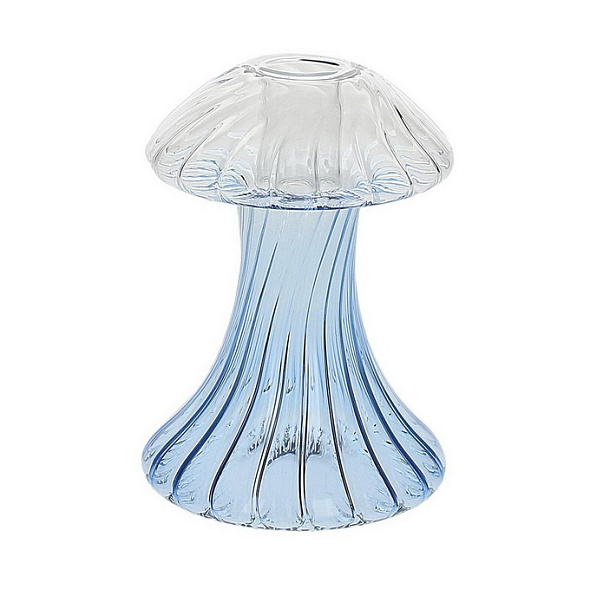 Подсвечник Glass Design Mushroom 15 см, голубой