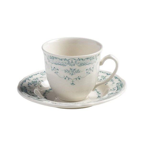 Чашка чайная/кофейная с блюдцем Rose Turquoise 130 мл