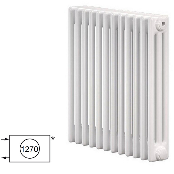 Радиатор Zehnder Сharleston 3057-12, 58х57, 3/4, 1270 (7610), белый