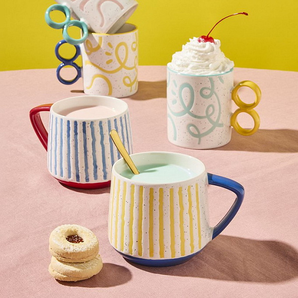 Кружка Holidays 400 мл, цвет ручки красный