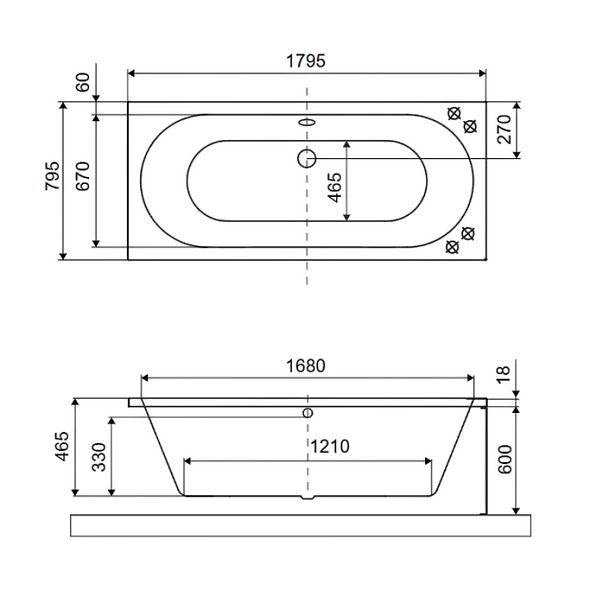 Ванна акриловая Excellent Oceana Slim 180x80, с ножками