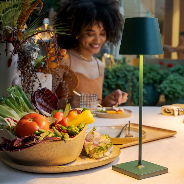 Лампа настольная Zafferano Poldina Pro 38 см, темно-зеленая