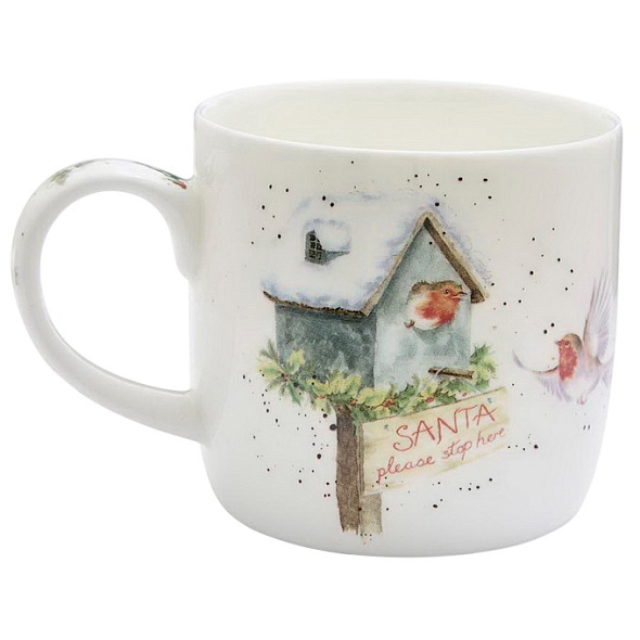 Кружка Wrendale Designs Christmas "Santa Stop Here" 310 мл