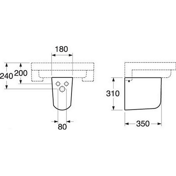 Полупьедестал для раковины Gustavsberg Artic 35х18, белый