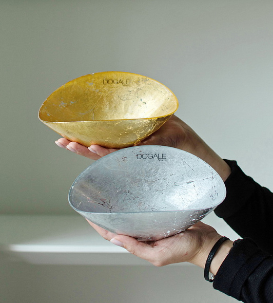 Чаша овальная Gold Leaf 11х19,5 см