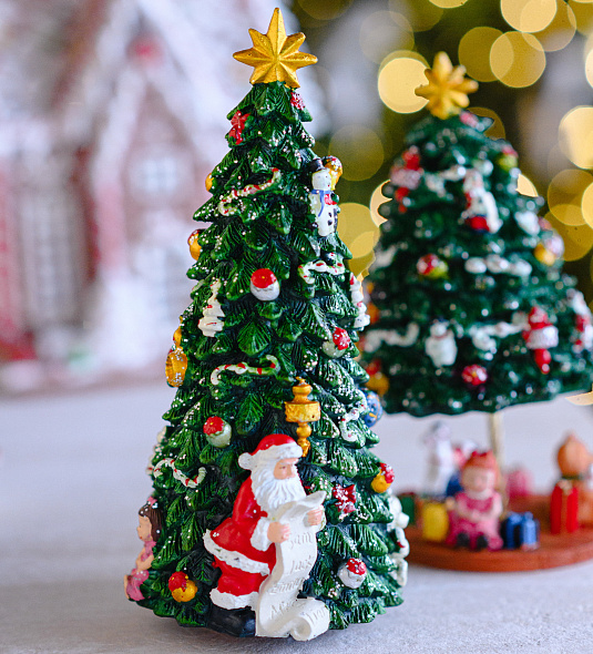 Фигурка музыкальная "Елка и Санта" 30 см