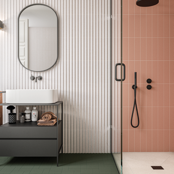 Плитка керамическая Wow Stripes 7,5х30, White Stone, 8 мм