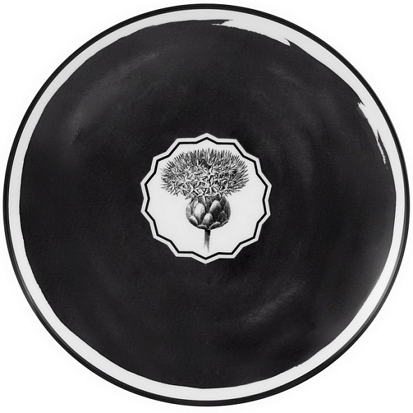 Тарелка салатная Herbariae by Christian Lacroix 23 см, черная