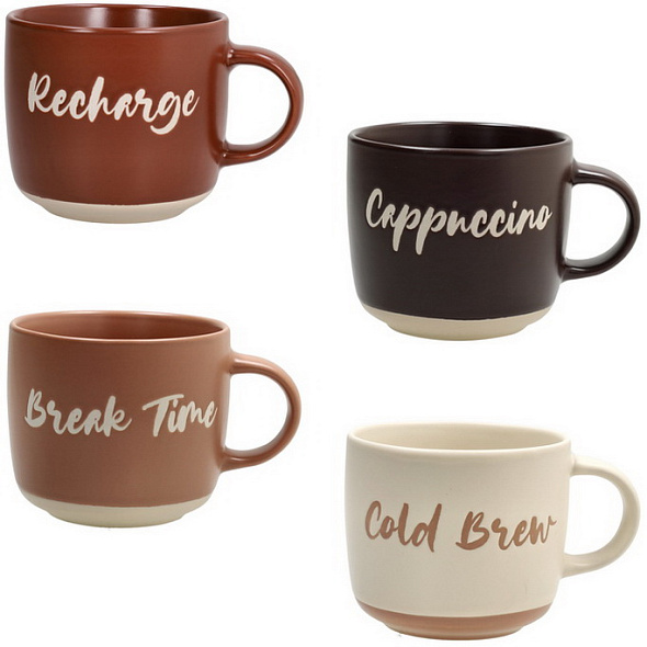 Набор чашек для завтрака Cindy Barista 370 мл, 4 шт