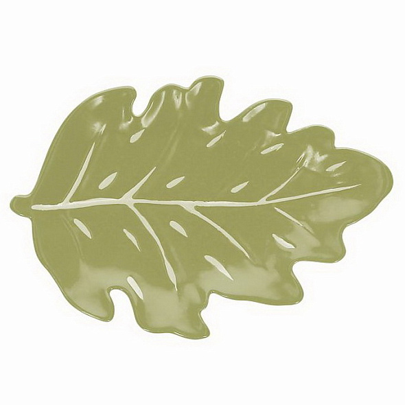 Блюдо-лист Relief Foglie 26х18х3 см, зеленое