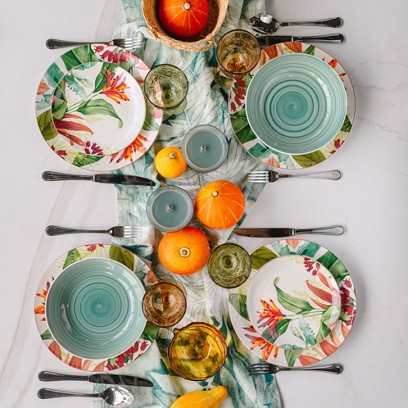 Набор посуды на 6 персон Madison Tropicalia, 18 предметов