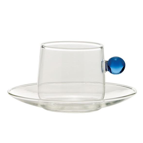 Чашка чайная с блюдцем Bilia 220 мл, синяя