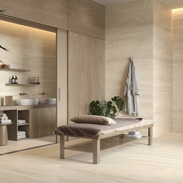Керамогранит Imola The Rock 60х120 N, Travertino Argentum, 6,5 мм