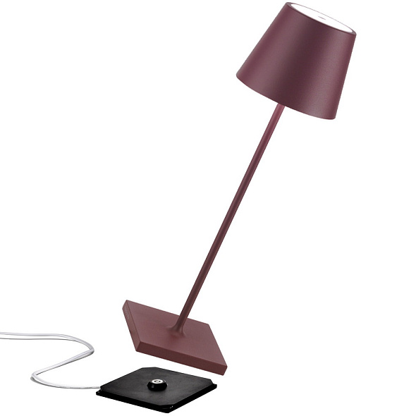 Лампа настольная Zafferano Poldina Pro 38 см, цвет бургундия
