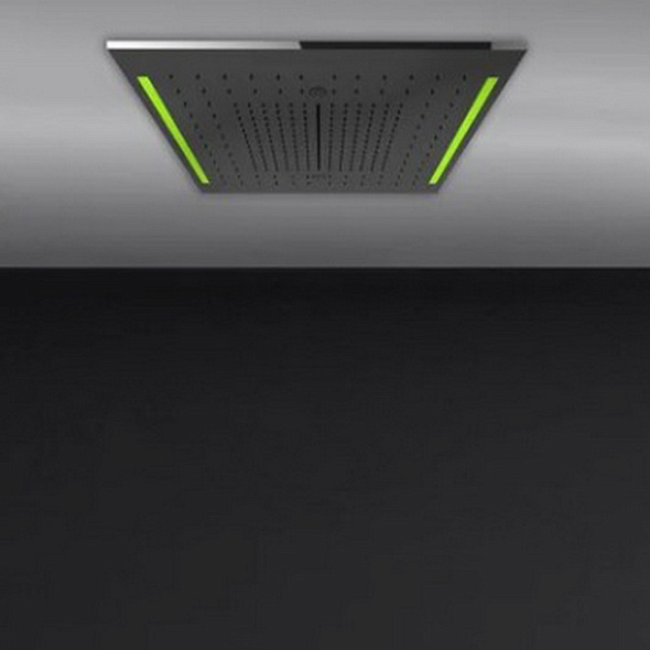 Лейка для душа Gessi Acciaio, с накладной панелью, потолочная, 50х50 см, зеркальная сталь