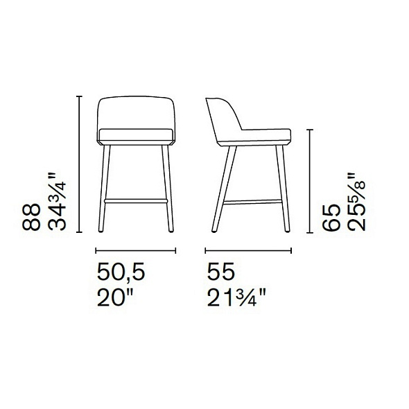 Стул полубарный Calligaris Foyer CS2072, Anthracite Grey