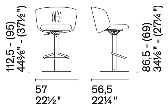 Стул барный/полубарный Calligaris Sweel, Sand