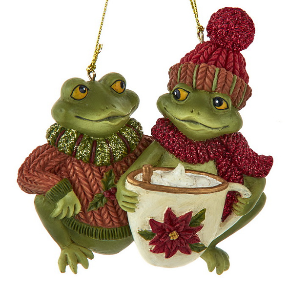 Елочная игрушка "Лягушки" 9,5 см
