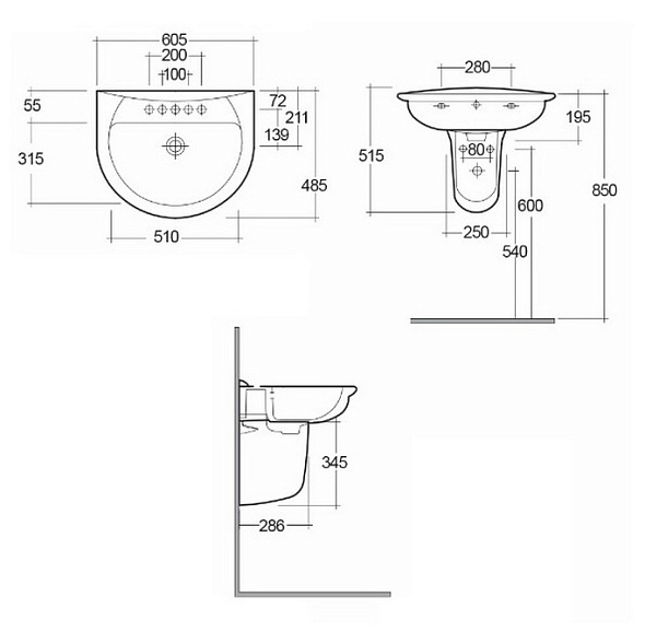 Раковина подвесная RAK Ceramics Karla 60х49 KAWB00004