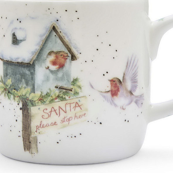 Кружка Wrendale Designs Christmas "Santa Stop Here" 310 мл