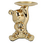 Фигурка декоративная "Медведь с подносом" 21 см, цвет золото