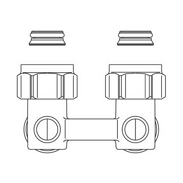 Узел подключения Oventrop Multiflex F, 3/4 НГ x 3/4 НР, угловой