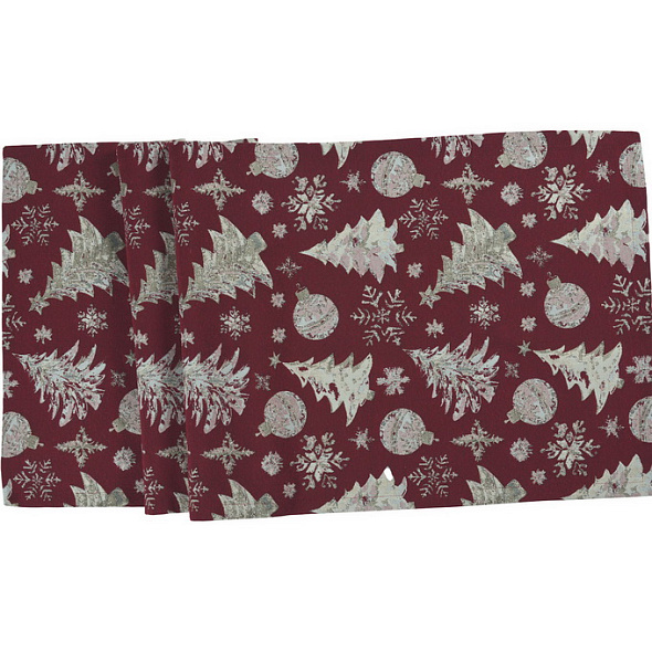 Скатерть-дорожка Crystal Tree 50х140 см, цвет бургунди