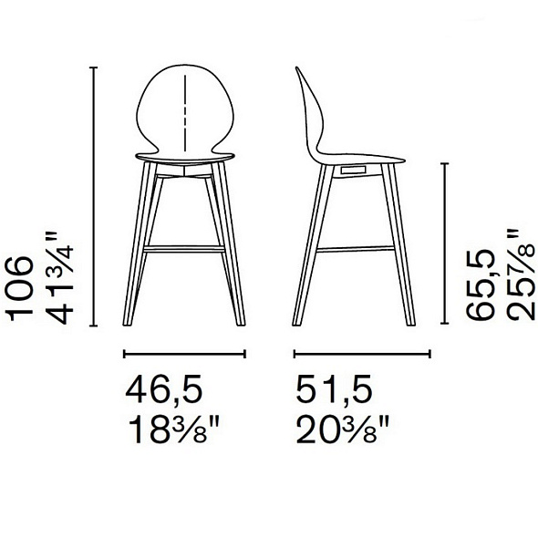 Стул полубарный Calligaris Basil, Grey