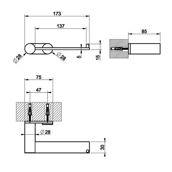 Держатель для туалетной бумаги Gessi 316, брашированная сталь