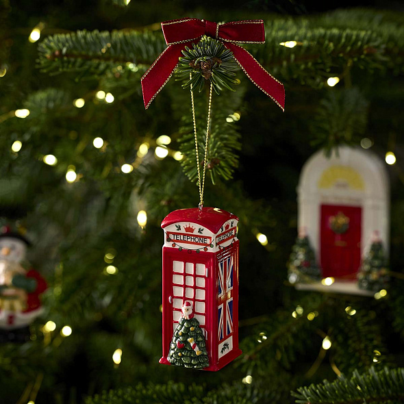 Елочная игрушка Spode Christmas Tree Ornaments "Телефонная будка" 9 см