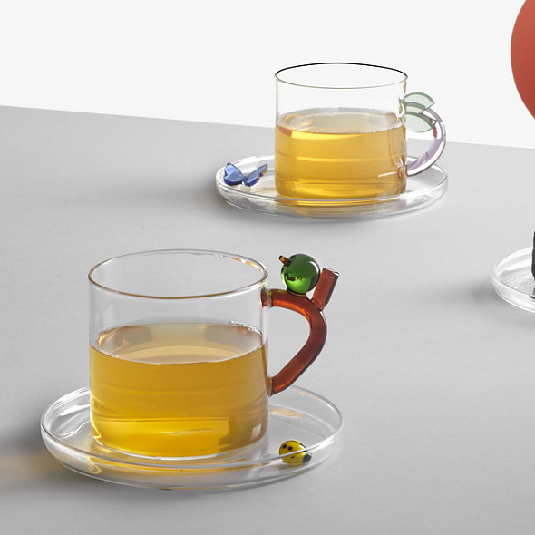 Чашка чайная с блюдцем "Листик" Fruits & Flowers 300 мл